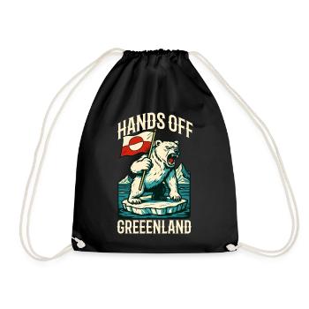 Hands Off Greenland Flag Arctic Polar Bear - Turnbeutel - Schwarz - Vorne