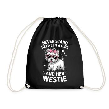 West Highland White Terrier Spruch Westie Geschenk - Turnbeutel - Schwarz - Vorne