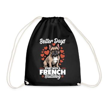 Bouledogue français Race de chien Frenchie - Sac de sport léger - noir - Devant