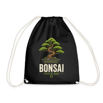Japanese Bonsai Tree Plant ZenMind Bonsai - Drawstring Bag - black - Front