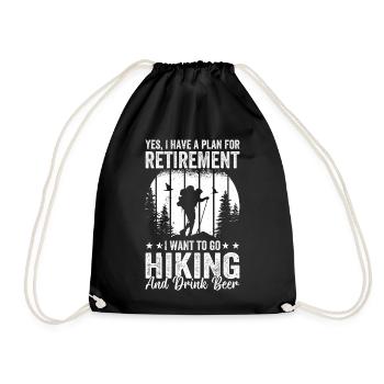 Hiking Retirement Plan Hiking and drink beer - Fun - Drawstring Bag - black - Front