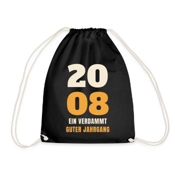 2008 Ein verdammt guter Jahrgang 18. Geburtstag - Turnbeutel - Schwarz - Vorne