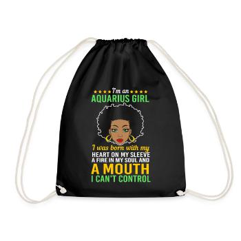 Zodiac sign Aquarius - Drawstring Bag - black - Front