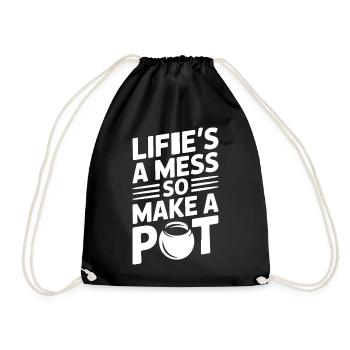 Pottery Artists Mess Make A Pot Pottery - Drawstring Bag - black - Front