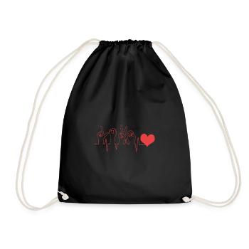 Sign language sign ASL deaf - Drawstring Bag - black - Front