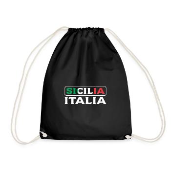 Italy Sicily - Drawstring Bag - black - Front