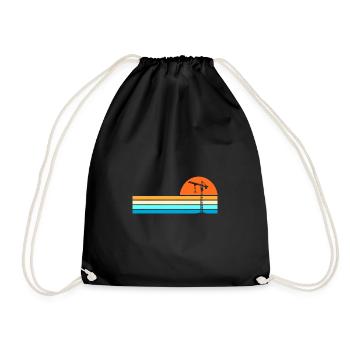 Crane operator crane - Drawstring Bag - black - Front