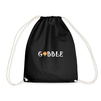 Gobble Lustiger Thanksgiving-Truthahn - Turnbeutel - Schwarz - Vorne