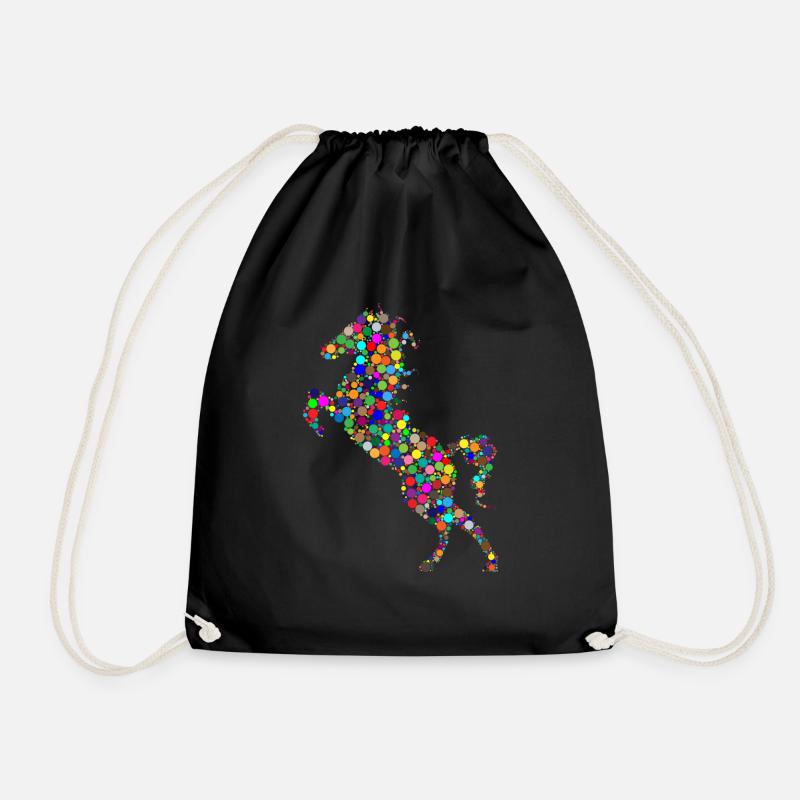 coloré cheval de saut - Sac de sport léger - noir