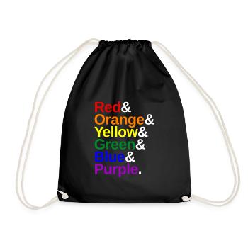 LGBTQ Color List - Drawstring Bag - black - Front