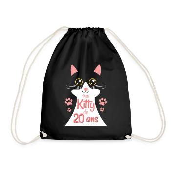 Femme De 20 Ans Chat 20ème Anniversaire Femme - Sac de sport léger - noir - Devant