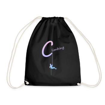 climbing, abseilen, klettern, kletterer - Turnbeutel - Schwarz - Vorne