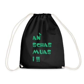An Schas muas i - Turnbeutel - Schwarz - Vorne