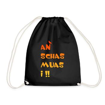 An Schas muas i - Turnbeutel - Schwarz - Vorne