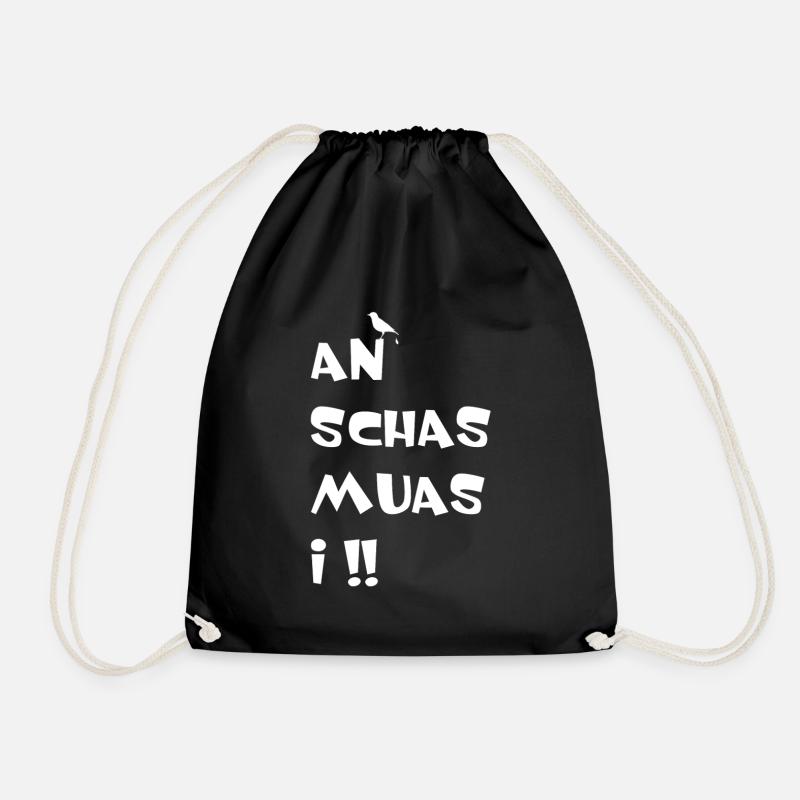 An Schas muas i - Turnbeutel - Schwarz