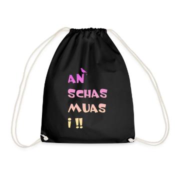 An Schas muas i - Turnbeutel - Schwarz - Vorne