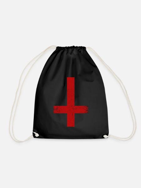 Satan Symbol Pentagram Kreuz Geschenkidee - Turnbeutel - Schwarz