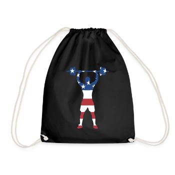 Sport Us Flag Haltérophilie - Sac de sport léger - noir - Devant