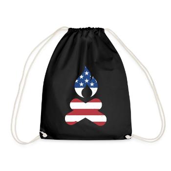Camper Us Flag Camping - Drawstring Bag - black - Front
