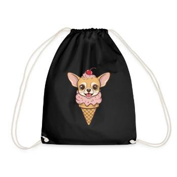 Süßer Chihuahua als Waffeleis - Turnbeutel - Schwarz - Vorne