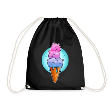 chatons crème glacée - Sac de sport léger - noir - Devant