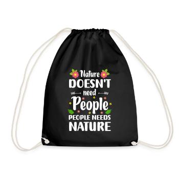 Nature Environmental Protection Mountains - Drawstring Bag - black - Front