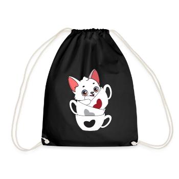 Renard arctique mignon - Sac de sport léger - noir - Devant