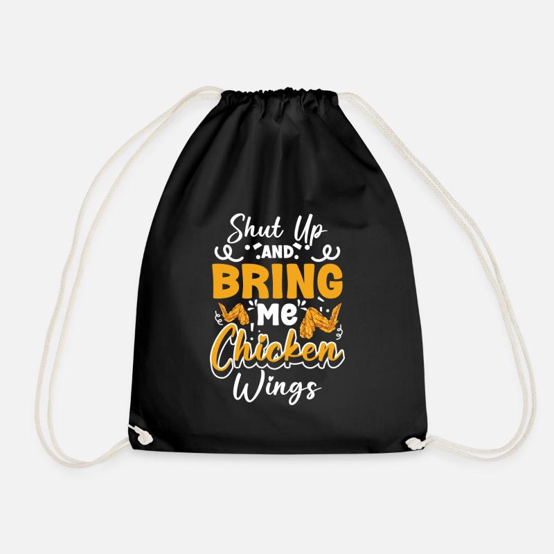 Buffet Food Meal Delicacies - Drawstring Bag - black