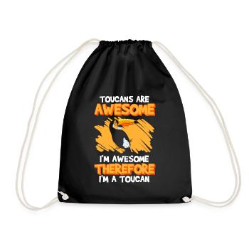 Bird Jungle Nature Colorful - Drawstring Bag - black - Front