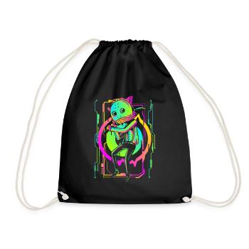 Cyberpunk Streetwear Gamer Technology - Drawstring Bag - black - Front