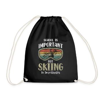 Skifahrer Skier Sport - Turnbeutel - Schwarz - Vorne