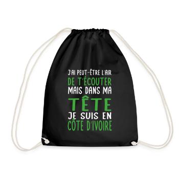 Dans ma tête je suis en Côte d'Ivoire - Sac de sport léger - noir - Devant