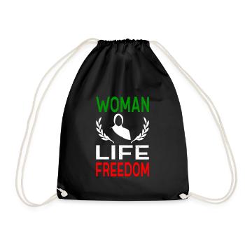 Woman Life Freedom Iran Frauen Rechte Freiheit - Turnbeutel - Schwarz - Vorne