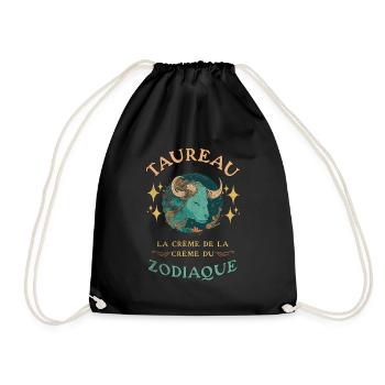 Taureau - Signe du zodiaque - Sac de sport léger - noir - Devant