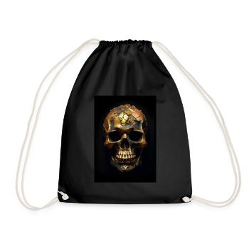 Golden Skull - Drawstring Bag - black - Front