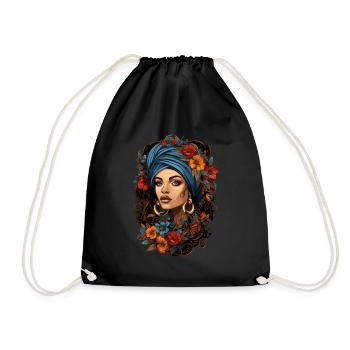 Belle femme noire - Sac de sport léger - noir - Devant