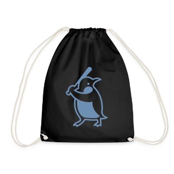 Silhouette de joueur de baseball pingouin - Sac de sport léger - noir - Devant