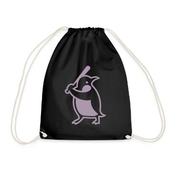 Silhouette de joueur de baseball pingouin - Sac de sport léger - noir - Devant