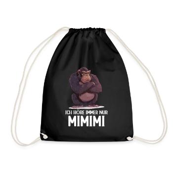Gorilla Monkey Monkey Gorillas I Hear Mimimi - Drawstring Bag - black - Front