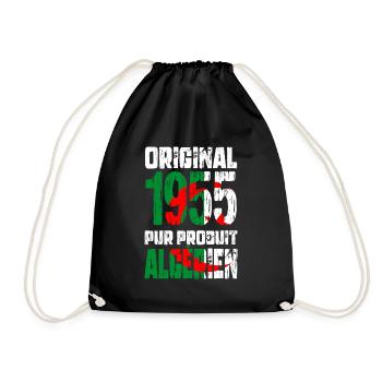 70th Birthday - Original - 1955 - Algerian - Drawstring Bag - black - Front