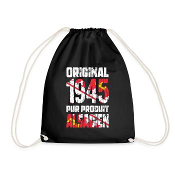 80th Anniversary - Original - 1945 - Alsatian - Drawstring Bag - black - Front