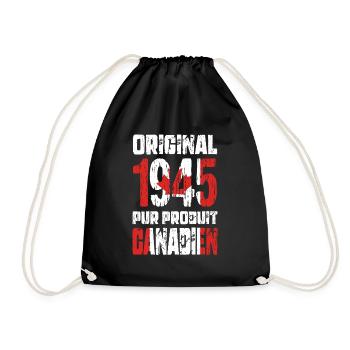 80th Anniversary - Original - 1945 - Canadian - Drawstring Bag - black - Front