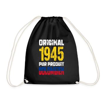 80 Years Anniversary - Original - 1945 - Colombian - Drawstring Bag - black - Front