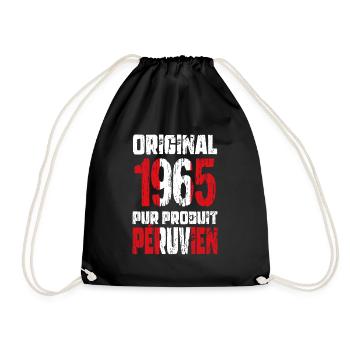 60. Geburtstag - Original 1965 - Peruanisch - Turnbeutel - Schwarz - Vorne