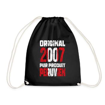 18. Geburtstag - Original 2007 - Peruanisch - Turnbeutel - Schwarz - Vorne