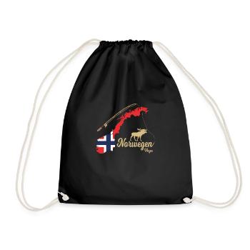 Norwegen Vega Angeln Skandinavien Motive - Turnbeutel - Schwarz - Vorne