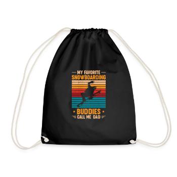 My favorite Snowboarding Buddies call me Dad - Drawstring Bag - black - Front