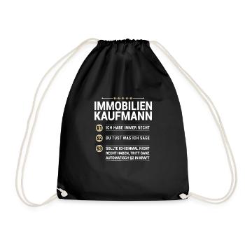 Immobilienkaufmann Beruf meine eigenen Paragraphen - Turnbeutel - Schwarz - Vorne