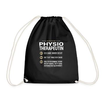 Physiotherapeutin Beruf meine eigenen Paragraphen - Turnbeutel - Schwarz - Vorne