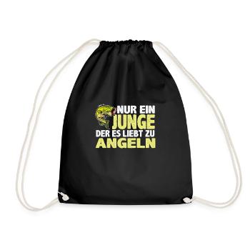Nur ein Junge der es liebt zu Angeln Angeln Fische - Turnbeutel - Schwarz - Vorne